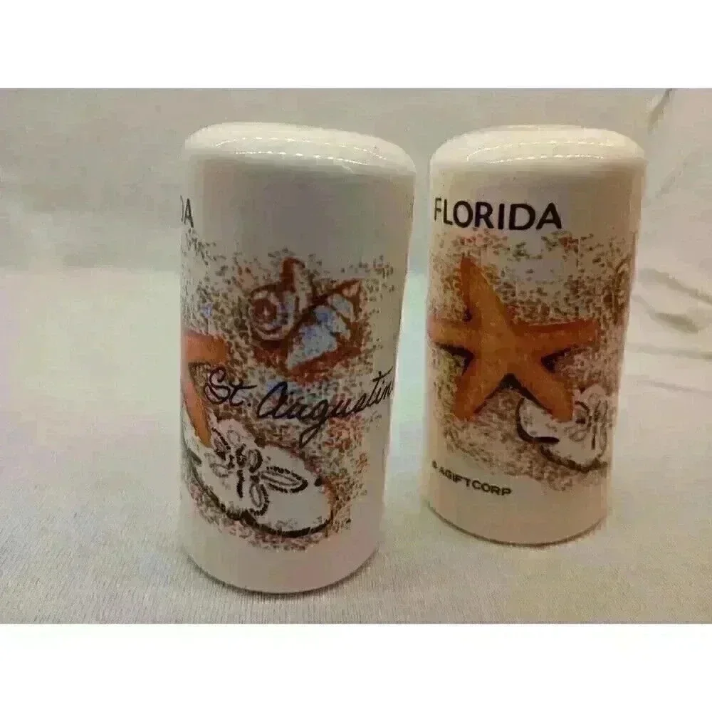 VINTAGE ST. AUGUSTINE FLORIDA SEA SOUVENIR SALT AND PEPPER SHAKERS COLLECTABLE